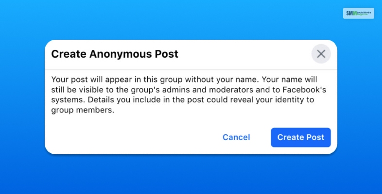 how to post anonymously on Facebook
