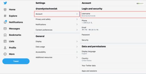 How to change Twitter handle